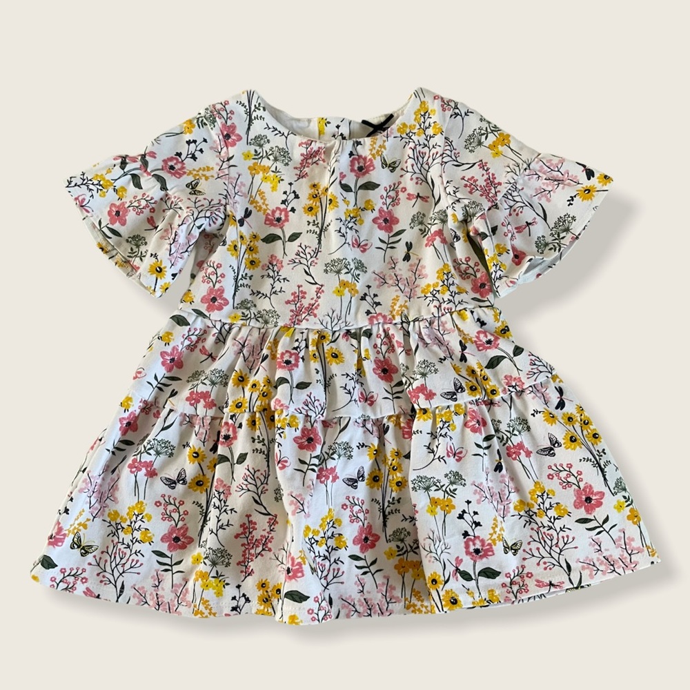 Toddler Girl Dress 12M 18M Floral Bell Sleeve